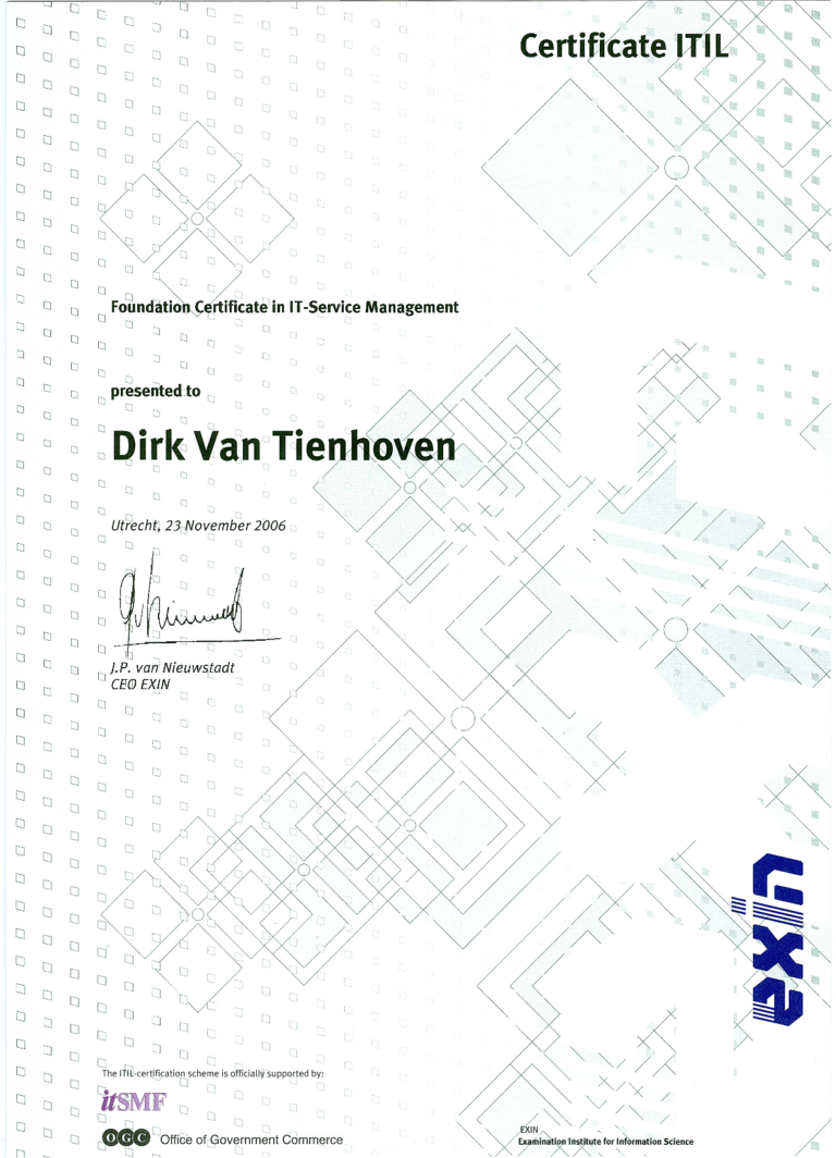 2006.11 Certificaat ITIL Foundation