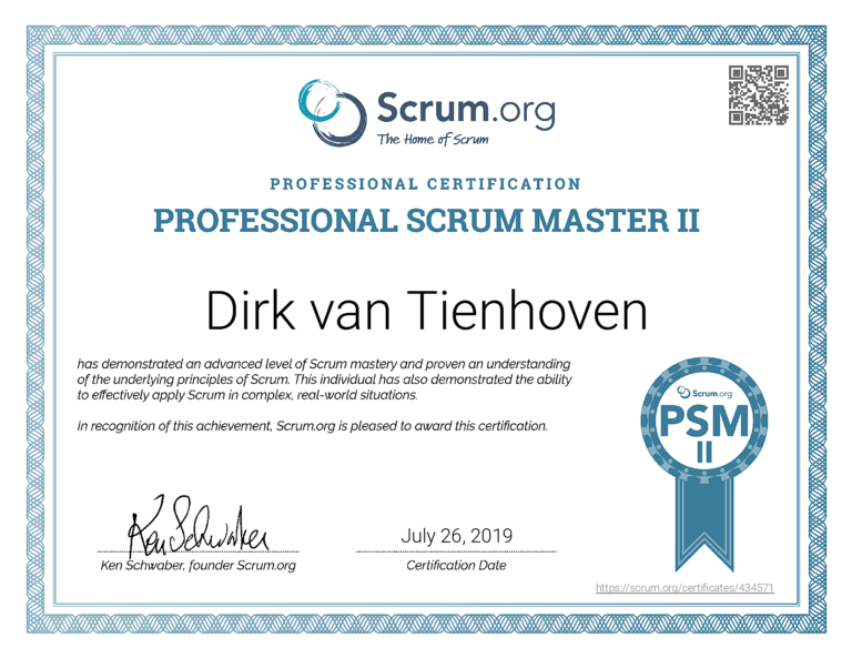2019.07 Professional Scrum Master II